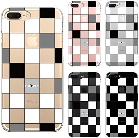 iPhone 7 Plus 5.5 inch Case Anti-Scratch Clear Back CuVery block check White Black