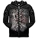 The Walking Dead Dead Inside Official Licensed Authentic AMC Adult Hoodie Zip-UP,Black,Large
