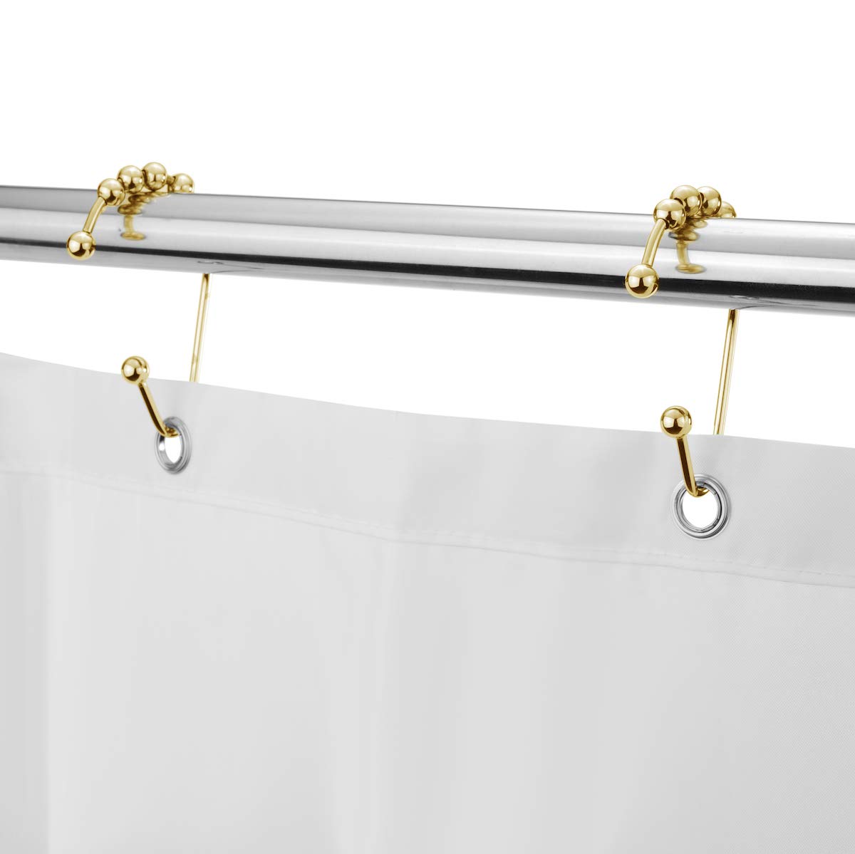 Set of 12 Metal Shower Curtain Rings Hooks for Bathroom Shower Rods