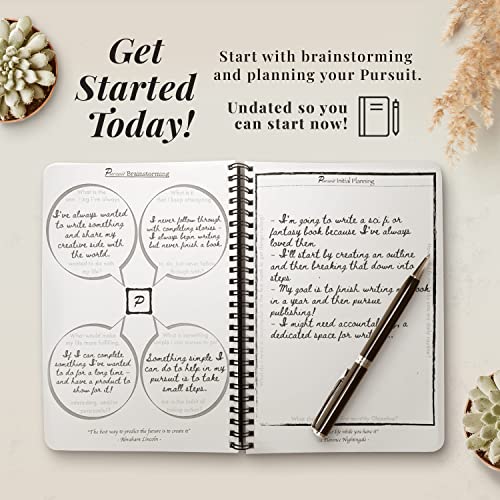 Pursuit Goal Journal - 6 Month Undated Productivity Planner for Goal ...
