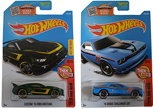 Hot Wheels 2016 1990 Custom 2015 Ford Mustang & 2015 Dodge Challenger SRT 2-Car Set