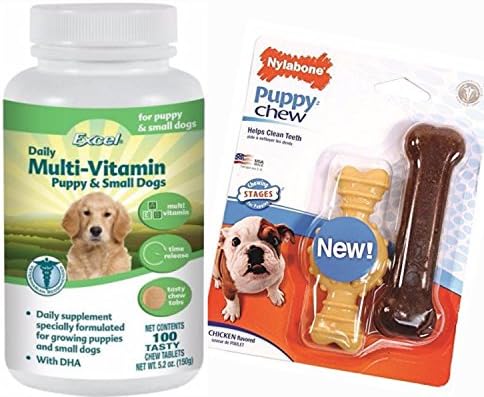 Best Multi-Vitamins For Puppies- Pro-Sense Chewable Tablets Provide The Correct Balance of Vitamins, Minerals & Antioxidants Essential For A Growing Puppy-100% Natural-Includes Nylabone Puppy Chew