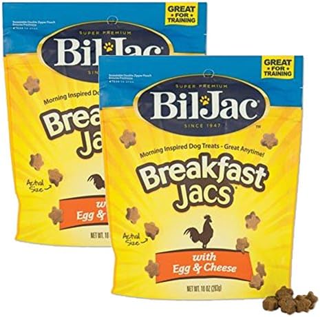 (2 Pack) Bil Jac Breakfast Jacs, Egg and Cheese Dog Treats, 4 Ounces each
