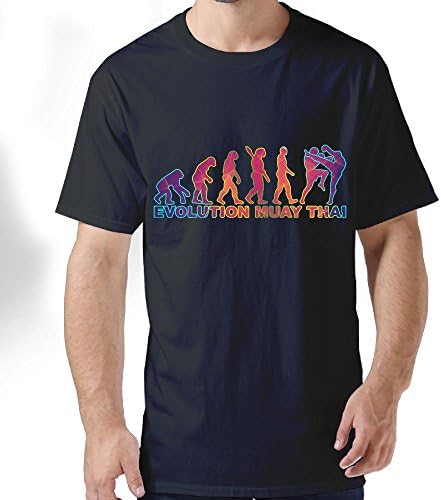 colorful Muay Thai Boxing Evolution Martial Arts MMA Men's Classic Short-Sleeve Crewneck Cotton T-Shirt