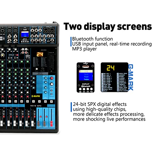 Audio Mixer Bluetooth GMARK Professional Mixer Usb Interface Sound