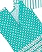 RuffleButts Baby/Toddler Girls Long Sleeve One Piece Swimsuit - Aqua Polka Dot with UPF 50+ Sun Protection - 12-18m