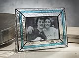 J Devlin Pic 308-46H 4x6 Horizontal Stained Glass Photo Frame - Ocean Blue