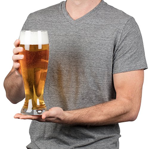 Oversized Extra Large Giant Beer Glass - 53oz - Holds up to 4 Bottles of Beers