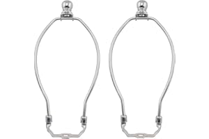 12 Inch Lamp Shade Harp Holder, OZXNO 2-Pack Horn Frame Lamp Shade Bracket with Light Base and Ball Lamp Finial DIY Lighting Replacement Accessories for Table/Floor Lamps (Sliver)