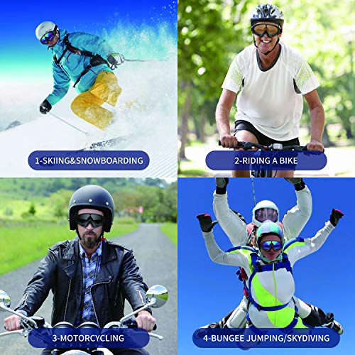WARMQ Ski Goggles, Snowboard Goggles with UV 400 Protection, Anti-Fog, Windproof, Dustproof and Anti-Glare Lenses, Adjustable OTG Snow Goggles for Kids, Youth, Men & Women (Multicolor and Brown)