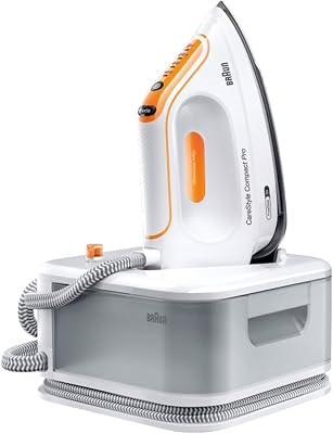 CareStyle Compact Pro IS2561WH Ferro da Stiro, Generatore di Vapore con Tecnologia FreeGlide 3D, Autospegnimento, Riscaldamento Rapido, Vapore 400 g/min, Serbatoio 1.5L, 2400W, Bianco/Arancione