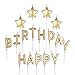 pinkblume Gold Happy Birthday Star Candle Cake Toppers Metallic Happy Birthday Letters Cake Candles for Kids Birthday Party Decorations Adults Birthday Party Supplies Clearance