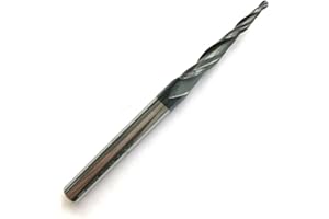 JERRAY CNC Carving 3.92 Deg 2 Flutes Tapered Angle Ball Tip Radius=1.0mm X 1/4" Shank Tungsten Solid Carbide HRC55 with TiAIN Coated