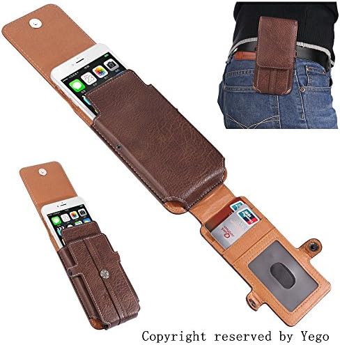 Esing Universal Belt Clip PU Leather Wallet Case for iPhone 5s se 6 6s 7 8&amp;sony xperia z5 compact/x compact/HTC one m7 10 mini Pouch Carrying Phone Holster(Coffee)