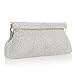 SUMICH Crossbody Purse for Women Quilted Clutch Handbag Dumpling Bag Cloud Purse Ruched Bag Handmade Leather Hobo Bag (Silver)