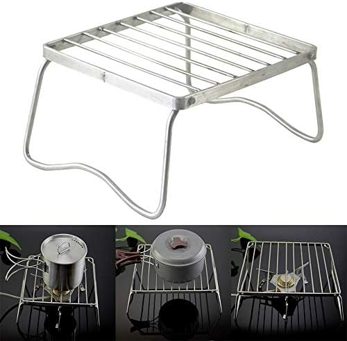 Portable Outdoor Barbecue Shelf, Folding Compact Barbecue Grill Rack Folded Burner Bracket,for Outdoor Backpacking Hiking Traveling Camping size M