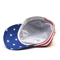 Unisex American Flag Sun Visors Hat with Brown Fake