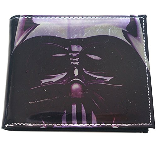 Star Wars Darth Vader Closeup with Empire Logo Movie Themed Leather Like Bi Fold Wallet (Always Arrives with a Gift Box)