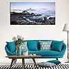 Wieco Art Portland Lighthouse Canvas Prints Wall Art Ocean Sunset Beach Seascape Pictures Paintings for Living Room…