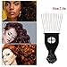 Borogo Afro Combs, 4-Pack Afro Pick w/ Black Fist - Metal African American Pick Comb Straight Hair Brush Hairdressing Styling Tool