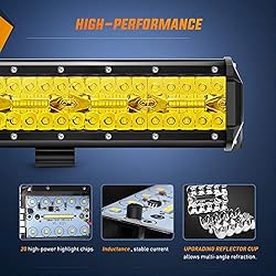 Nilight 420W 20Inch Amber Lights Triple Row Flood