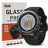 Garmin Fenix 5 Screen Protector, Rerii [2-Pack] High Definition, 9H Hardness, 0.3mm Thickness, Delicate Touch, Real Tempered Glass Screen Protector for Garmin Fenix 5