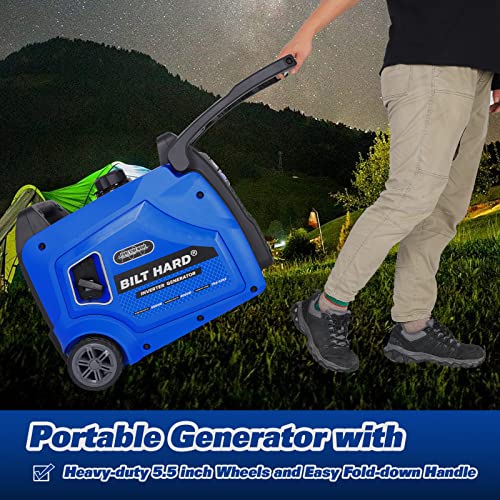BILT HARD Generator 5500 Watt, Quiet Inverter Generator Portable With Electric Start, 120V NEMA