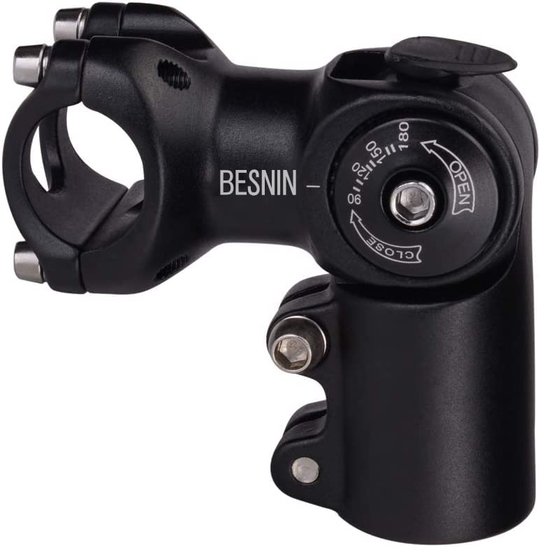 BESNIN Adjustable Bike Stem 0-90 Degree 31.8/25.4x60/80/90/93mm, Adjustable MTB Stem Mountain Bike Handlebar Stem for Bicycle, Road Bike, MTB, BMX, Cycling