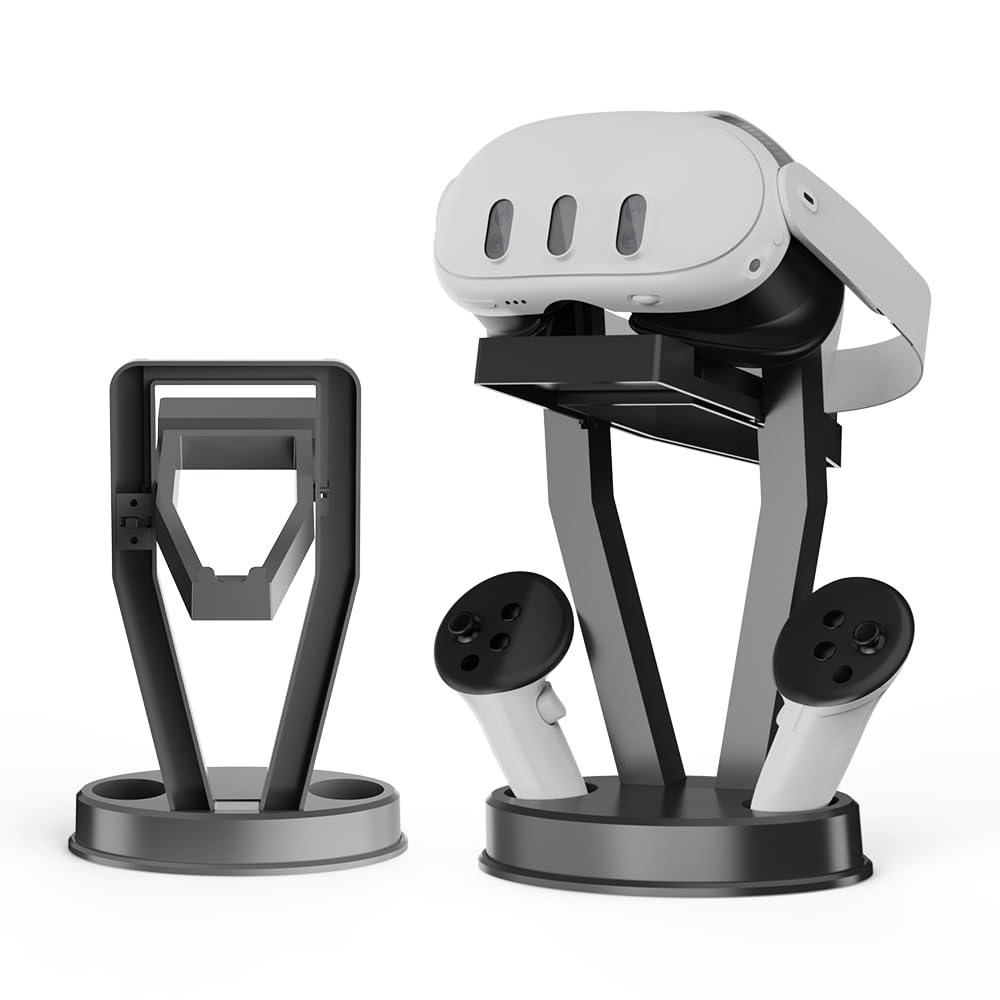 Photo 1 of EJGAME VR Stand,Organizer and Display Stand Compatible with Meta Quest 3S/PS VR Headset and Touch Controllers (Black)