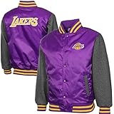 Los Angeles Lakers Youth Jacket. Satin Button - Up Youth Size X-Large