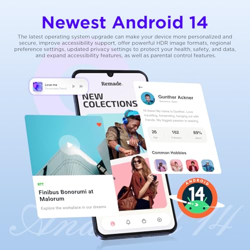 CWOWDEFU 2025 Android 14 Unlocked Cellphone, 12GB+128GB Expandable Mobile Phone Without Contract Smartphone,Octa Core 6.75 