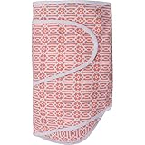 Miracle Blanket Swaddle for Baby Girls, Coral Lattice, Newborn to 14 Weeks