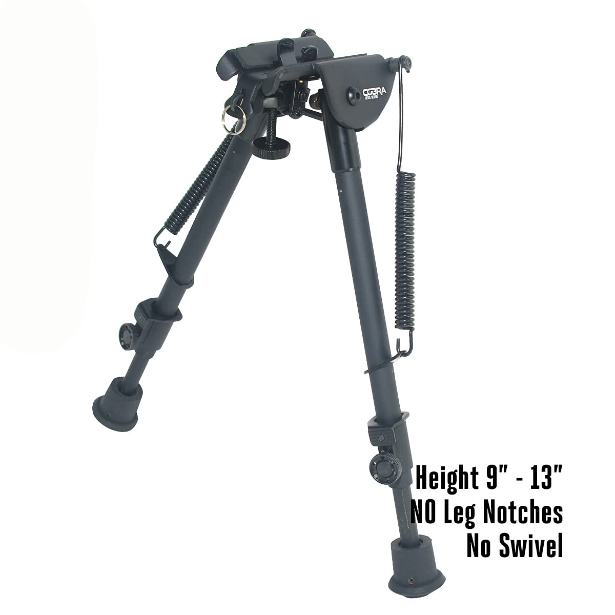 Cobra Tactical Solutions | Tactical Foldable Bipod Adjustable in Height | 9 โ 13inch | For Airsoft Hunting Varmint Air Rifle Shooting Bench Rest | Equals Harris HBR