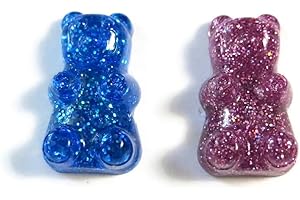 SCRAPHEART Glitter Gummy Bear X-Ray Markers - Cute X-Ray Markers with Lead L & R Letters, No Initials - Includes Reusable Adhesive Strips - Sparkly Radiology Accessories - Perfect Gift for Rad Techs