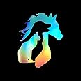 Horse Dog Cat Silhouette Decal Vinyl Sticker Auto Car Truck Wall Laptop | Holographic | 4" x 5"