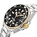 SO&CO New York Men's 5025.3 Yacht Black Dial Date Luminous Hands and Markers Stainless Steel Link Bracelet Watch