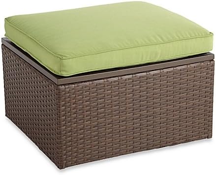 Stratford Wicker Storage Ottoman in Lime