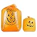 Juvale Pack of 6 Halloween Trash Bags, Small and Medium Sized Pumpkin Leaf Bags - The Perfect Fall Lawn Outdoor Decoration, Orange