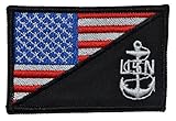 USA Flag / U.S. Navy Anchor 2.25x3.5 Military Patch / Morale Patch - Multiple Color Options (Full Color)