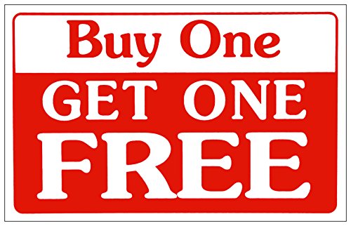 Sale sign BUY ONE GET ONE FREE Business sign Store Discount Promotions Message Signs 11 x 7