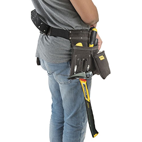 Stanley STST1-80114 Hammer- und Nageltasche aus Büffelleder, Braun/Gelb, L – Bild 6