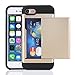 iPhone 7 Case, Moonmini Card Holder Slim Fit Dual Layer Protection Wallet Card Slot Shockproof Bumper Cover for iPhone 7 (2016) - Golden