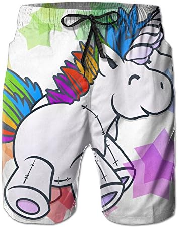 Unicorns Men's Swim Trunks Quick Dry Beach Shorts Custom Boardshorts Seaside Size XL