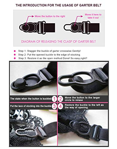 comeondear Women's Plus Size Garter Belt Set with G-String Lace Panties Lingerie (5X-Large=US 16-18) Black