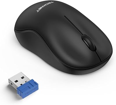 TECKNET Silent Wireless Mouse 2.4GHz 3200 DPI Ambidextrous USB Receiver