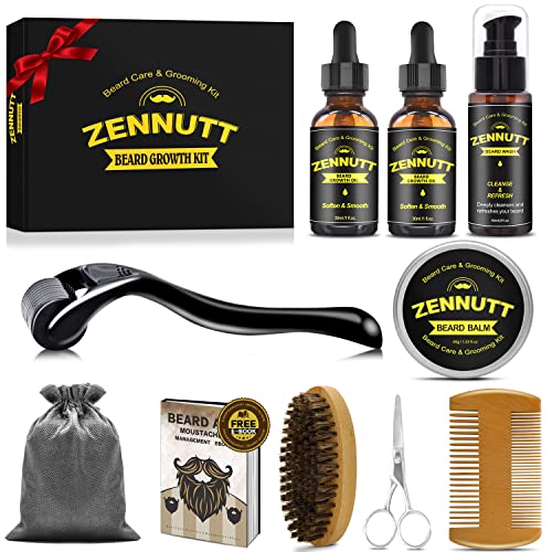 ZENNUTT Beard Growth Kit,Beard Kit,Beard Grooming Kit w/Beard Wash,2