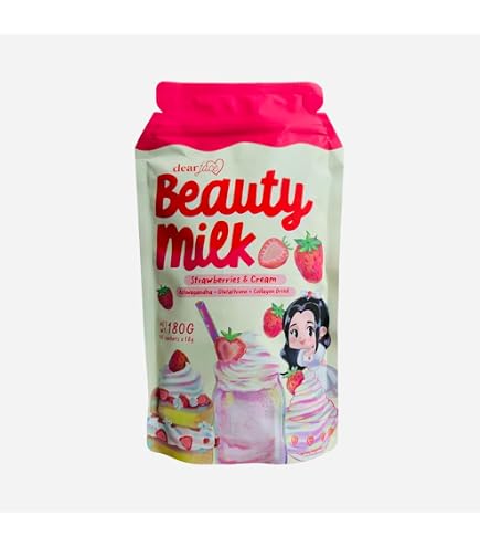 Amazon.com: Beauty Milk Dear Face Collagen Glutathione Drinks (180g,  Strawberry) : Health & Household