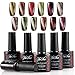 Yaoshun 12pcs Gel Nail Polish Magnetic Lacquer 3D Cat Eye Varnish Soak Off UV LED + Free Magnet Stick 10ML #000
