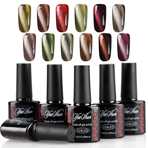 Yaoshun 12pcs Gel Nail Polish Magnetic Lacquer 3D Cat Eye Varnish Soak Off UV LED + Free Magnet Stick 10ML #000 Yaoshun 12pcs Gel Nail Polish Magnetic Lacquer 3D Cat Eye Varnish Soak Off UV LED + Free Magnet Stick 10ML #000