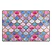 Naanle Colorful Rainbow Area Rug 3'x5', Watercolor Mermaid Scales Polyester Area Rug Mat for Living Dining Dorm Room Bedroom Home Decorative